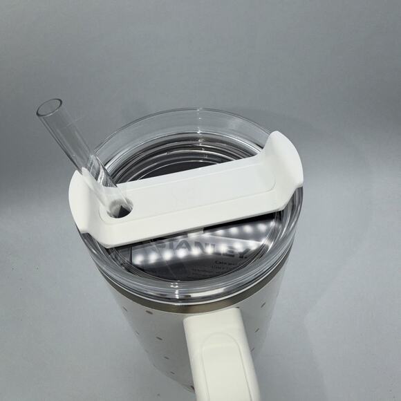 LIMITED Stanley Target 40 oz Quencher Flowstate Frost Polka Dot 2025 white gold - Picture 5 of 5
